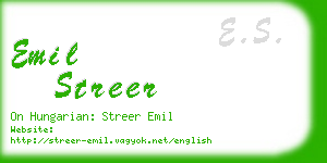 emil streer business card